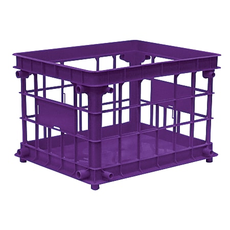 Office Depot® Brand Filing/Stacking Crate, 10 3/4" x 13 13/16" x 16 13/16", Purple