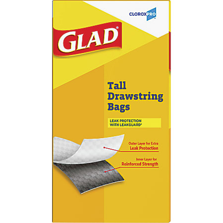 Glad ForceFlex Tall Kitchen Drawstring Trash Bags - 13 CLO78526CT