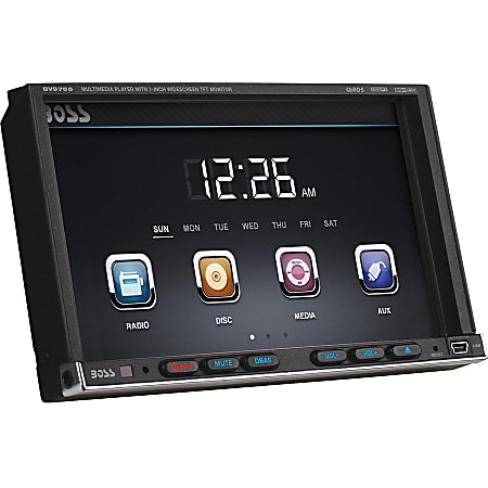 Boss Audio BV9755 Double-DIN 7 inch Motorized Touchscreen DVD Player Receiver, Wireless Remote
