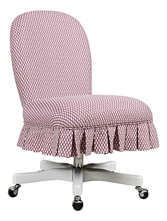 Linon Home Decor Products Penny Fabric Mid-Back Home Office Chair, Pink/Gray Wash