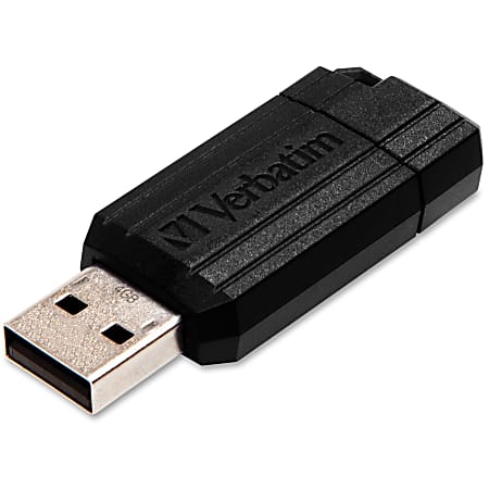 Verbatim 4GB Pinstripe USB Flash Drive - Black - 4 GB - USB - Black - Lifetime Warranty