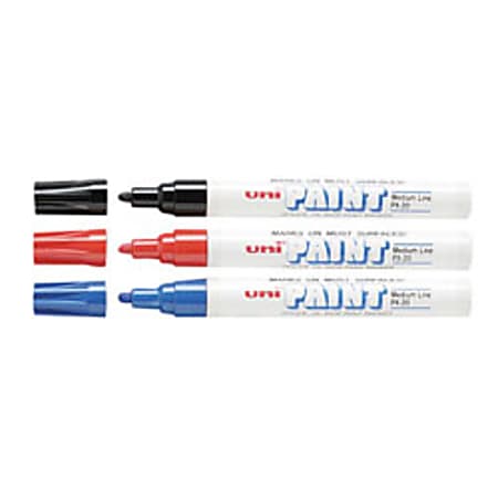 Uni-Paint® Markers, Medium Point, Red, Pack Of 12