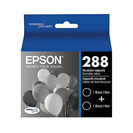 Epson® 288 DuraBrite® Black Ink Cartridges, Pack Of 2, T288120