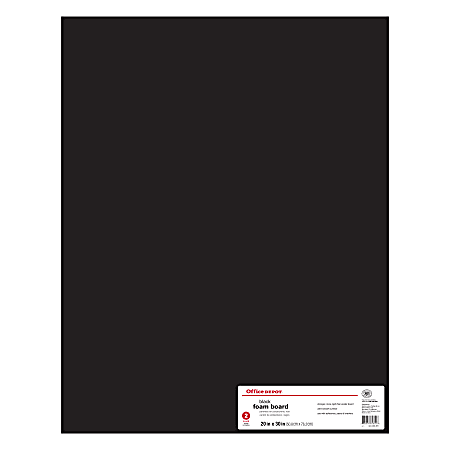 Office Depot® Brand Foam Board, 20" x 30", Black, Pack Of 2
