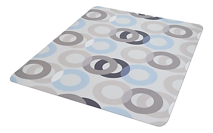 Realspace&reg; Decorative Vinyl Chair Mat For Low Carpet, 36" x 48", Geometric Circles