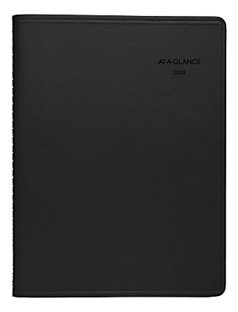 AT-A-GLANCE® QuickNotes® Weekly/Monthly Planner, 8-1/4" x 11", Black, January To December 2020, 7695005