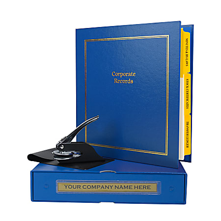 Custom Standard Corporate Kit, 1-1/2" Blue Binder, 20