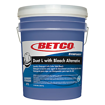 Betco&reg; Symplicity&trade; Duet L Detergent With Bleach Alternative, 5 Gallon Container