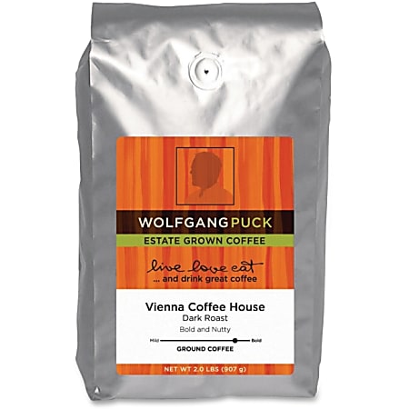 Wolfgang Puck Vienna Coffee House Ground Coffee Ground - Regular - Rich Aroma - Dark - 32 oz - 1 Each