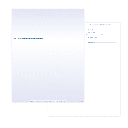 Laser 2-Sided Healthcare Medical Billing Statements, No Credit Card Information, 8-1/2" x 11", Blue, Pack Of 5,000 Statements