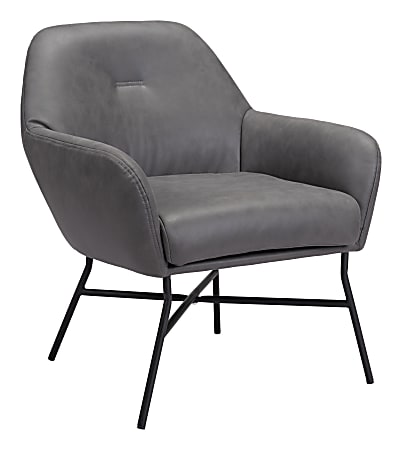 Zuo Modern Hans Plywood And Steel Accent Chair, Vintage Gray