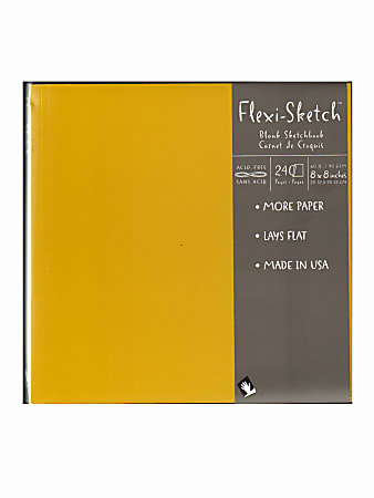 Global Art Flexi-Sketch Sketchbooks, 8" x 8", Square, 240 Pages (120 Sheets), Butternut, Pack Of 3