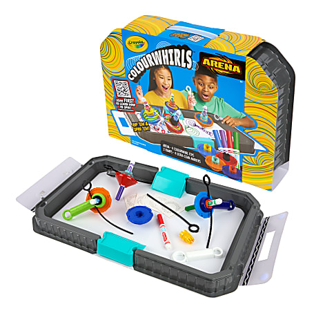 Crayola Colourwhirls Arena Set, 4 Ct Spin Art Toys, 4 Washable Markers, Art Supplies, Gifts for Kids Ages 6, 7, 8, 9