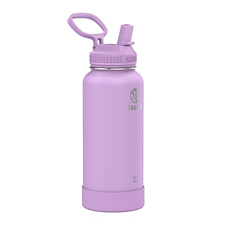Takeya Actives Straw Reusable Water Bottle, 32 Oz, Lilac