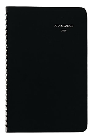 AT-A-GLANCE® DayMinder® Weekly Appointment Book/Planner With Telephone/Address Pages, 5-1/2" x 8-1/2", Black, January To December 2020