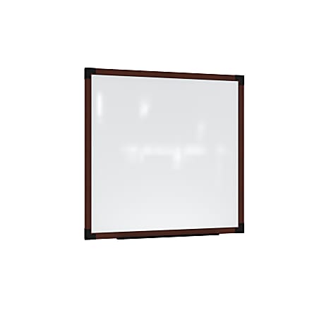 Ghent Prest Magnetic Dry-Erase Whiteboard, Porcelain, 50-1/4” x 50-1/4”, White, Carmel Oak Wood Frame