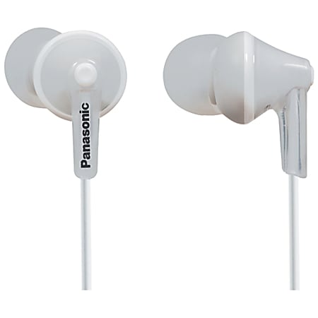 Panasonic Earbud Headphones - Stereo - Mini-phone - Wired - 16 Ohm - 10 Hz - 24 kHz - Earbud - Binaural - In-ear - 3.61 ft Cable - White