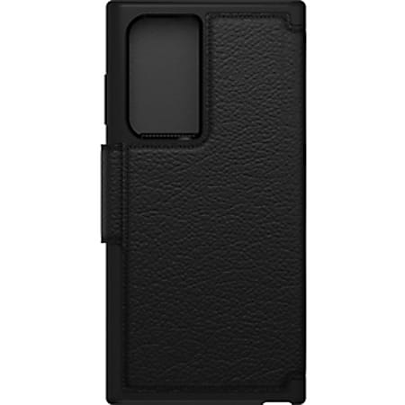 OtterBox Strada Carrying Case (Wallet) Samsung Galaxy S22 Ultra Cash, Card, Smartphone - Shadow Black - Drop Resistant - Leather Body - Holder - 6.6" Height x 3.3" Width x 0.8" Depth - 1 Pack