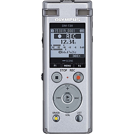 Olympus® DM-720 4GB Digital Voice Recorder, Silver