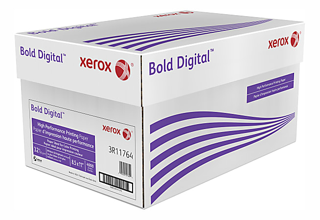 Xerox® Bold Digital™ Printing Paper, 8 Reams, Letter Size, 100 (U.S.) Brightness, 32 Lb Text (120 gsm), Ream Of 500 Sheets - 3R11764PY-CS