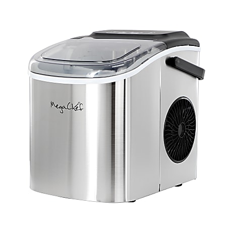 MegaChef Countertop Automatic Nugget Ice Maker With Handle, White