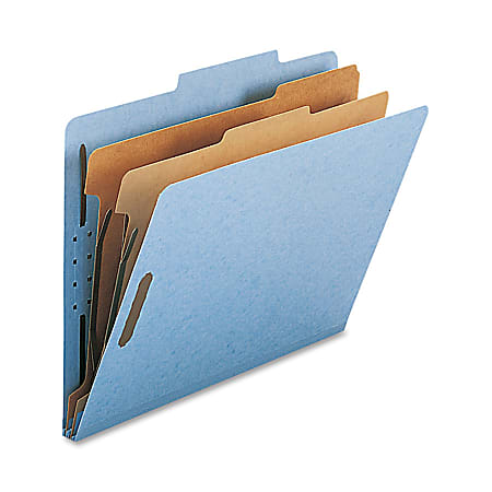 Nature Saver 2-Divider Classification Folders, Letter Size, Blue, Box Of 10