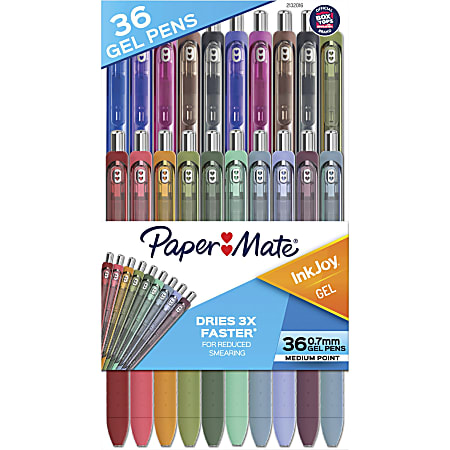 Paper Mate InkJoy Gel Pens Pack Of 36 Medium Point 0.7 mm Assorted