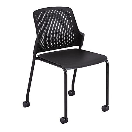 Safco Next Stack Chairs With Casters Black Set Of 4 Chairs