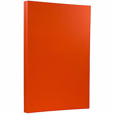 JAM Paper® Card Stock, Mandarin Orange, Legal (8.5" x 14"), 65 lb, Pack Of 50