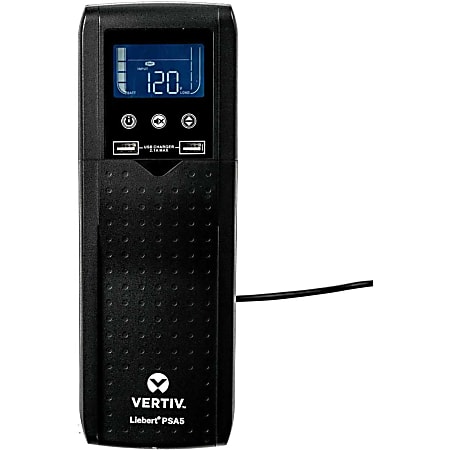 Vertiv Liebert PSA5 UPS - 700VA/420W 120V | Line Interactive AVR Tower UPS - Battery Backup and Surge Protection | 10 Total Outlets | 2 USB Charging Port | LCD Panel | 3-Year Warranty | Energy Star Certified
