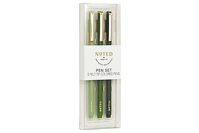 Noted by Post it Felt Tip Pens Fine Point 0 5 mm Green Ink Green