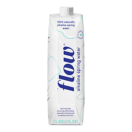 Flow Hydration Alkaline Spring Water, 34 Oz, Unflavored, Pack Of 12