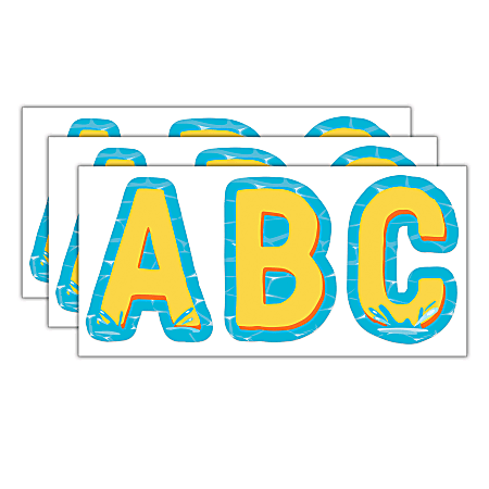 Eureka 4” Deco Letters, Seas The Day, 182 Letters Per Pack, Set Of 3 Packs
