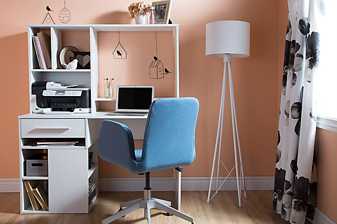 South shore computer desk with shop hutch