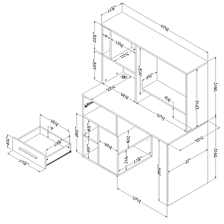 Annexe desk store with hutch