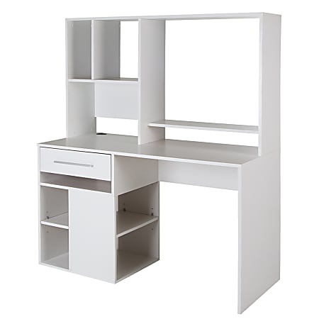 South Shore Annexe 48"W Computer Desk With Hutch, Pure White