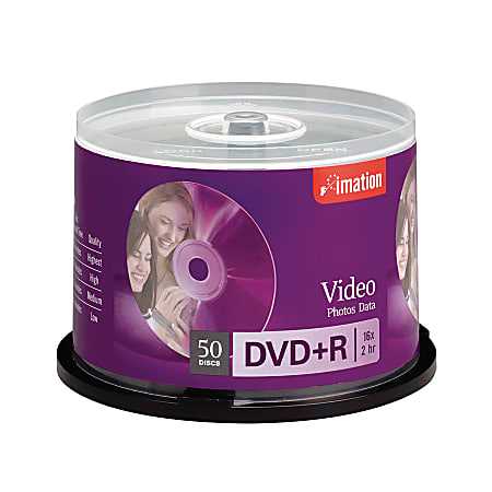 Imation™ DVD+R Recordable Media Spindle, 4.7GB, Pack Of 50