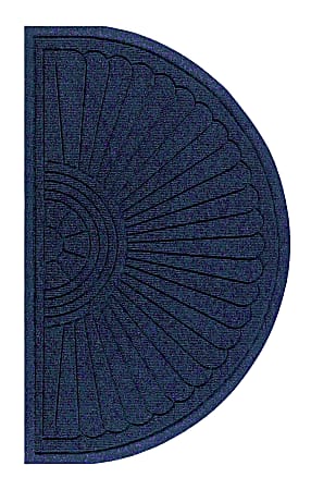 M+A Matting Waterhog Max Grand Half-Oval Floor Mat, 4' W x 2.3' H, Indigo