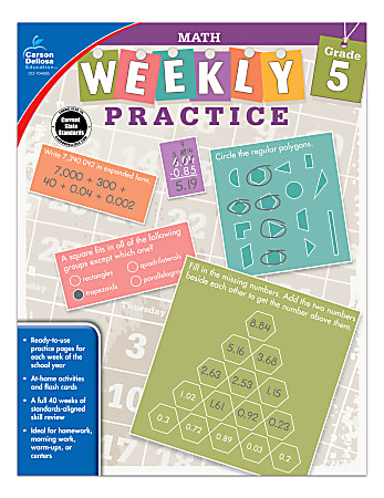 Carson-Dellosa™ Math Weekly Practice Workbook, Grade 5