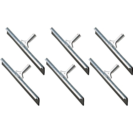 Ettore Straight Steel Floor Squeegee - Rubber Blade - 4.5