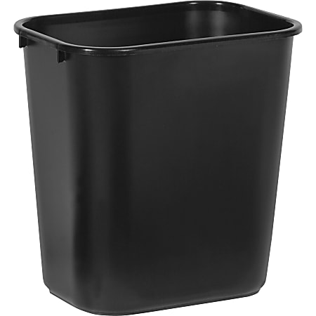 Rubbermaid Commercial 28 QT Medium Deskside Wastebaskets - 7 gal Capacity - Rectangular - Dent Resistant, Durable, Rust Resistant, Easy to Clean - 15" Height x 10.5" Width x 14.5" Depth - Plastic - Black - 12 / Carton