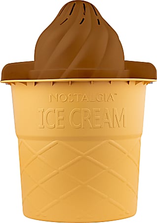 Nostalgia 4-Quart Swirl Cone Ice Cream Maker, Chocolate Brown