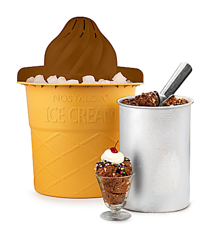 Nostalgia Vanilla White Swirl Cone Ice Cream Maker 53 OFF