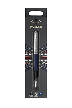 Parker Jotter Fountain Pen Medium Point mm BlueStainless Steel