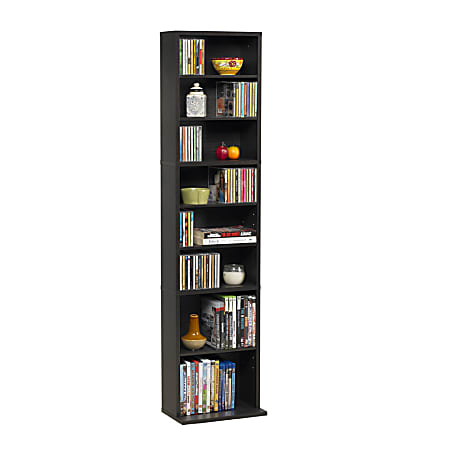 Atlantic Summit Multimedia Storage Cabinet - 8" x 13" x 54" - Espresso - Wood
