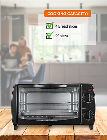 Commercial Chef Slice Mechanical Toaster Oven Black Office Depot