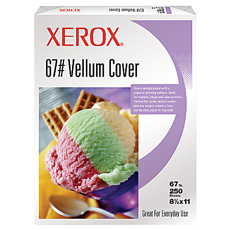 Xerox® Vellum Cover Stock, White, 67 Lb, 8 1/2" x 11", Pack Of 250 Sheets