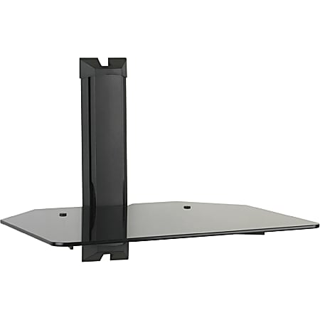OmniMount Mod Mod1 Mounting Shelf for DVD Player, Gaming Console, Cable Box - 30 lb Load Capacity - Glass, Aluminum - Black