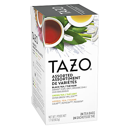 Tazo® Assorted Flavored Tea Bags, Carton Of 24