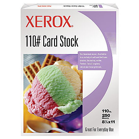 Xerox® 110-Lb Index Card Stock, White, 8 1/2" x 11", Pack Of 250 Sheets